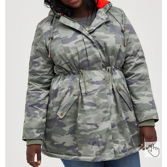 TORRID FUR LINED CAMO PARKA NWT - Picture 7 of 9